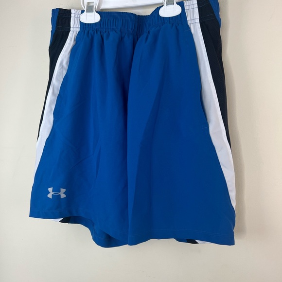 Under Armour Blue Mesh Lined Running Shorts, Medium - Picture 2 of 6